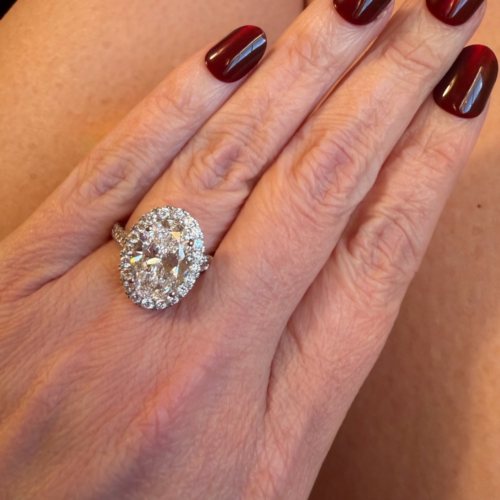 14k White Gold 4.80 CTW Lab Grown Diamond Ring - Picture 5 of 9